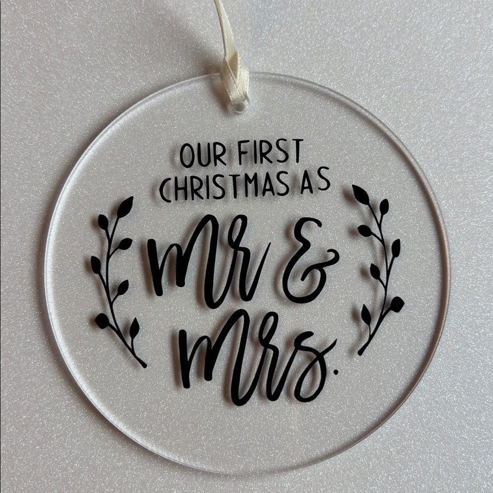 Our First Christmas Mr & Mrs Holiday Christmas Tree Ornament